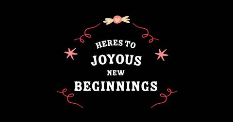 Festive greeting card with joyous new beginnings message
