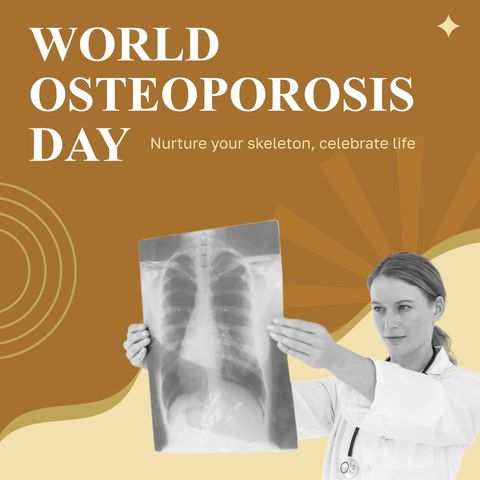 World Osteoporosis Day Awareness with Doctor Holding X-ray - Download Free Stock Templates Pikwizard.com