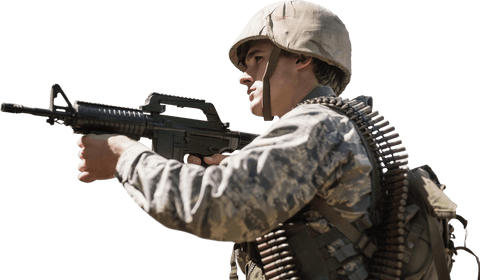 transparent soldier aiming while holding rifle - Download Free Stock Videos Pikwizard.com
