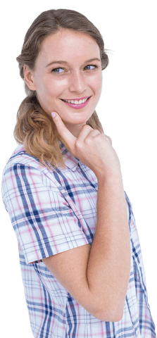 Smiling Businesswoman in Casual Attire on Transparent Background