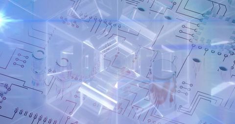 Abstract Futuristic Circuit Technology with Radiant Prism Effect