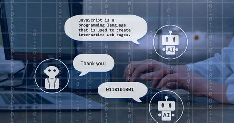 ai chatbots facilitating programming development and code interaction - Download Free Stock Images Pikwizard.com