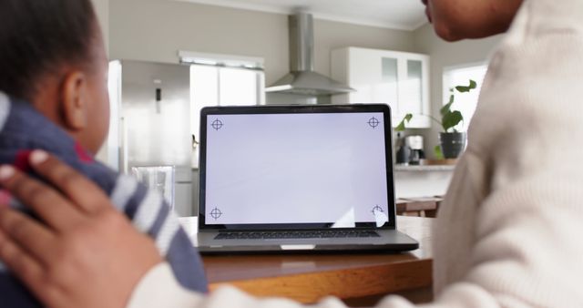 Family Watching Blank Laptop Screen at Home - Download Free Stock Images Pikwizard.com