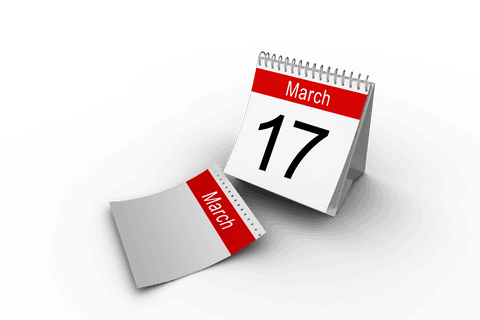 march 17 calendar page on transparent background - Download Free Stock Videos Pikwizard.com