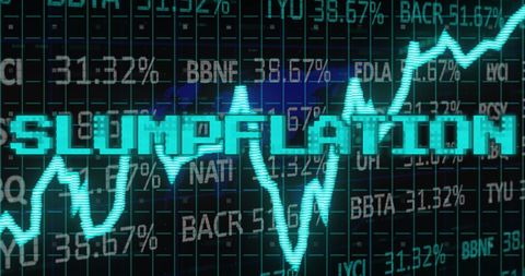 Slumpflation Concept on Digital Financial Screen - Download Free Stock Images Pikwizard.com