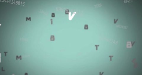 Alphanumeric characters floating on abstract digital background