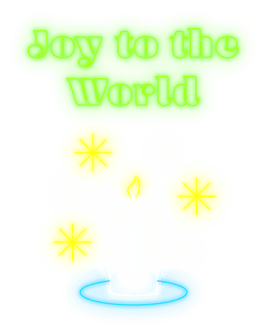 Joy to the World Silhouette Candle with Festive Neon Text - Download Free Stock Videos Pikwizard.com