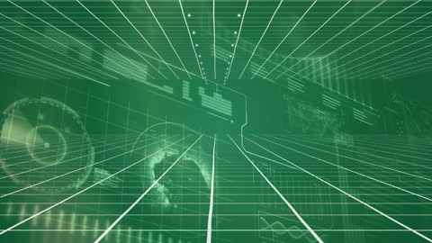 Futuristic Digital Network with Data Graphics
