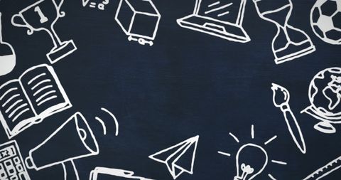 educational doodles on chalkboard with copy space - Download Free Stock Images Pikwizard.com
