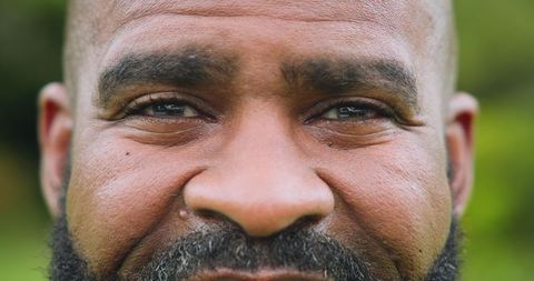Close-Up Portrait of Mature African Man Outdoors