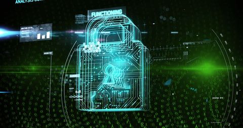 Digital Security Padlock and Binary Code Data Visualization - Download Free Stock Images Pikwizard.com