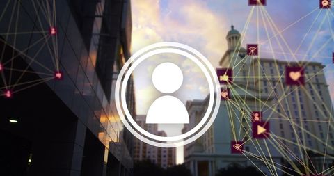 Digital connectivity with user interface over urban cityscape