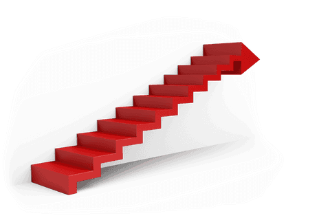 red transparent stairs shaped like upward arrow - Download Free Stock Videos Pikwizard.com