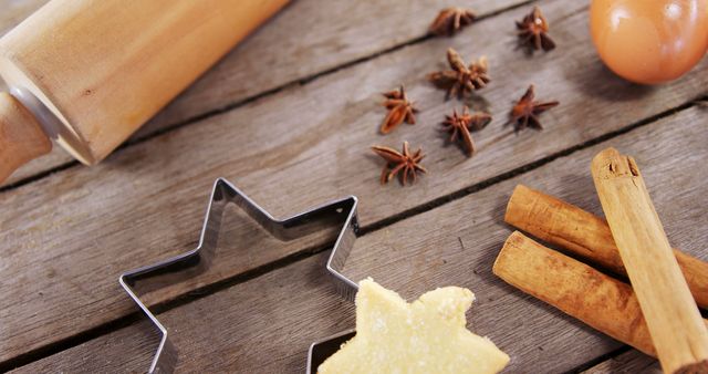 Ingredients and Tools for Baking Cookies with Star Shaped Cutter - Download Free Stock Images Pikwizard.com