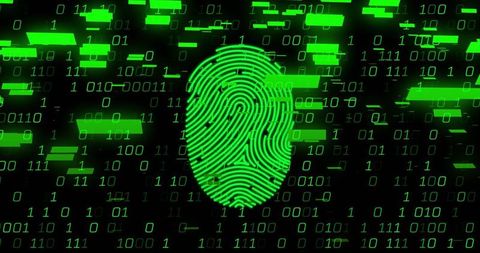 Futuristic Biometric Security Concept with Digital Fingerprint