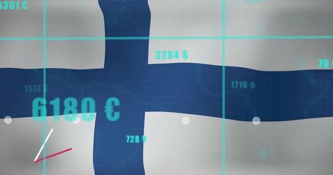 Digital Analytics on Finnish Flag with Economic Data Visuals