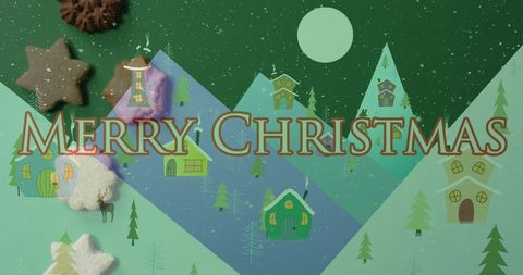 Merry christmas text with festive background