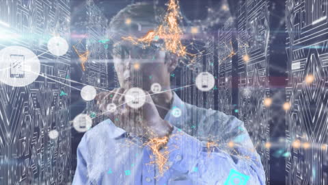 Futuristic Technology Network with Immersed Professional