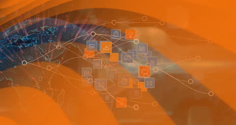 Abstract Digital Network with Global Connectivity Illustration