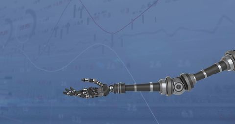 Robotic Arm Interacting with Digital Data Interfaces - Download Free Stock Images Pikwizard.com