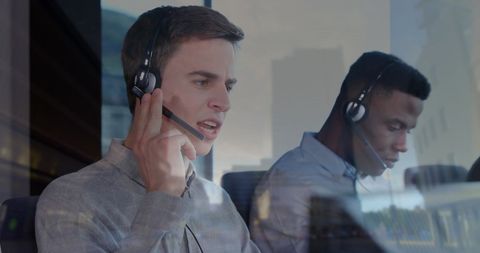 Diverse Professionals Working in Dynamic Urban Office