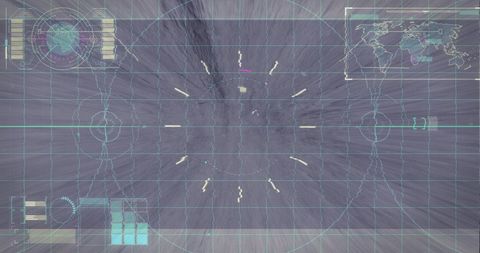 Futuristic digital interface with sci-fi glitch effect