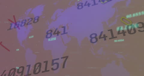 Global Data Processing World Map Visual Animation