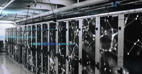 Futuristic Server Room with Digital Data Visualization - Download Free Stock Images Pikwizard.com