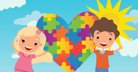 Joyful Children Celebrating Autism Awareness Together - Download Free Stock Images Pikwizard.com