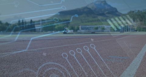 Digital Circuitry Over Sports Track Merging Nature and Technology