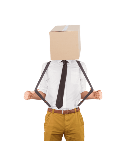 caucasian businessman wearing cardboard box on head transparent background - Download Free Stock Videos Pikwizard.com