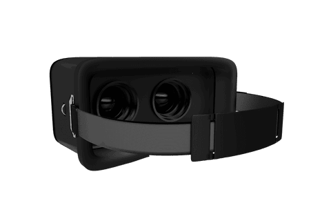 Digital illustration of black vr headset on transparent background