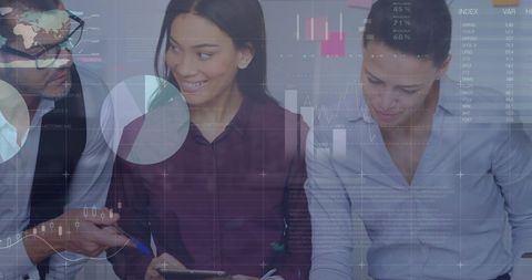 Diverse Business Team Analyzing Statistical Data with Technology - Download Free Stock Images Pikwizard.com