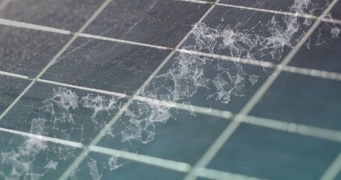 DNA Strand Overlay on Grid Representing Data and Science