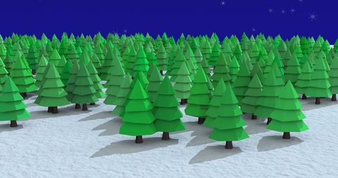 Winter Wonderland Forest with Snowflakes