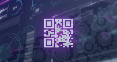 QR Code on Digital Technology Background