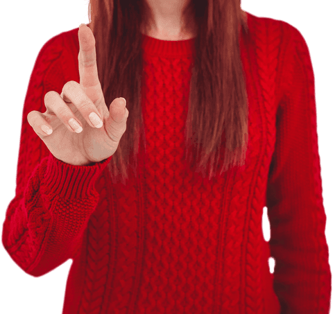 transparent touch gesture hand female red sweater - Download Free Stock Videos Pikwizard.com