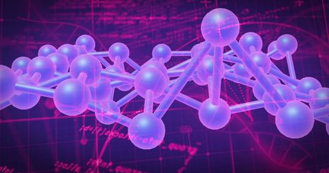 Abstract digital connections network over pink grid background