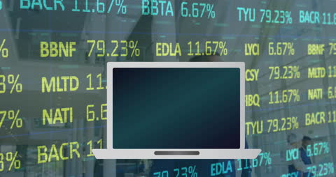 Digital Finance Interface with Stock Market Data Background