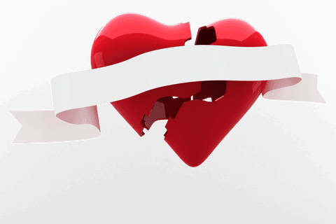 broken red heart with copy space on transparent background - Download Free Stock Videos Pikwizard.com