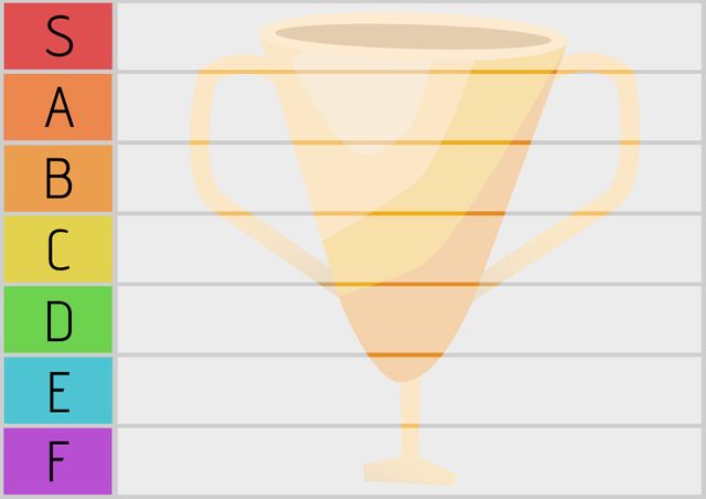 Graphical Representation of Trophy with Color-Coded Tiers - Download Free Stock Templates Pikwizard.com