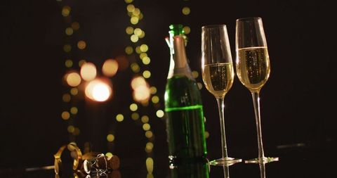 Champagne Toast and Decorations for Festive New Year's Eve