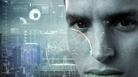 Innovative Technological Interface with Brain Scan Overlay