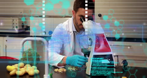 Scientist Analyzing Samples with Advanced Lab Technology