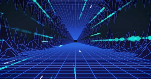 High-Speed Digital Tunnel with Futuristic Grid Lines - Download Free Stock Images Pikwizard.com