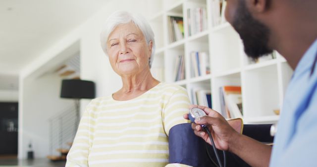 Elderly Woman Getting Home Health Care Checkup from Medical Professional - Download Free Stock Images Pikwizard.com