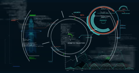 Futuristic Data Processing and Analysis Interface Animation