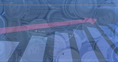 financial data and currency with rising arrow - Download Free Stock Images Pikwizard.com