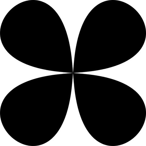 Abstract symmetrical clover shape on transparent backing