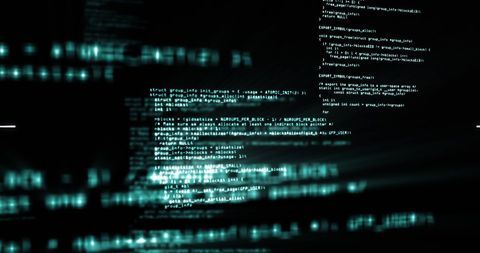 Abstract Computer Code with Digital Light Trails on Black Background - Download Free Stock Images Pikwizard.com